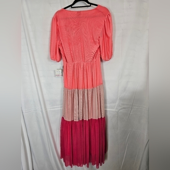 Taylor Short Sleeve Multi Pink Size 6 Maxi Dress NWT Casual Spring - Picture 8 of 9